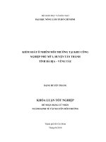 KIỂM SOÁT Ô NHIỄM MÔI TRƯỜNG TẠI KHU CÔNG  NGHIỆP PHÚ MỸ I, HUYỆN TÂN THÀNH   TỈNH BÀ RỊA – VŨNG TÀU 