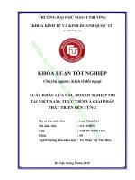 XUẤT KHẨU CỦA CÁC DOANH NGHIỆP FDI TẠI VIỆT NAM: THỰC TIỄN VÀ GIẢI PHÁP PHÁT TRIỂN BỀN VỮNG