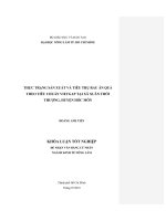 THỰC TRẠNG SẢN XUẤT VÀ TIÊU THỤ RAU ĂN QUẢ THEO TIÊU CHUẨN VIETGAP TẠI XÃ XUÂN THỚI THƯỢNG, HUYỆN HÓC MÔN