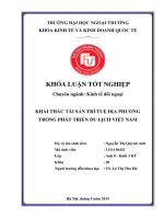 KHAI THÁC TÀI SẢN TRÍ TUỆ ĐỊA PHƯƠNG TRONG PHÁT TRIỂN DU LỊCH VIỆT NAM