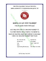 GIÁ TRỊ CỐT LÕI CỦA DOANH NGHIỆP VÀ VAI TRÒ TRONG HOẠT ĐỘNG TÁI ĐỊNH VỊ: MỘT SỐ TRƯỜNG HỢP ĐIỂN HÌNH VÀ BÀI HỌC CHO CÁC DOANH NGHIỆP VIỆT NAM