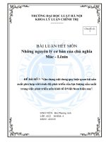 Vận dụng nội dung quy luật quan hệ sản xuất phù hợp với trình độ phát triển của lực lượng sản xuất trong việc phát triển nền kinh tế ở Việt Nam hiện nay