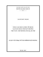 Nâng cao chất lượng tín dụng tại Ngân hàng TMCP Kỹ Thương Việt Nam  Chi nhánh Láng Hạ, Hà Nội