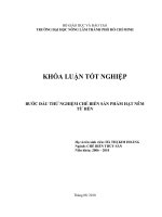 BƯỚC ĐẦU THỬ NGHIỆM CHẾ BIẾN SẢN PHẨM HẠT NÊM  TỪ HẾN