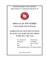 MARKETING DU LỊCH CHO SẢN PHẨM DU LỊCH LÀNG NGHỀ TRUYỀN THỐNG Ở MIỀN BẮC VIỆT NAM
