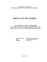   XÁC ĐỊNH SỐ LẦN CHO ĂN THÍCH HỢP  VỚI LƯỢNG ĂN TỐI ĐA TRÊN CÁ RÔ PHI DÒNG GIFT  (Oreochromis niloticus) VÀ CÁ RÔ PHI ĐỎ (Oreochromis sp.)       