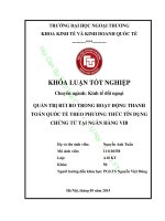 QUẢN TRỊ RỦI RO TRONG HOẠT ĐỘNG THANH TOÁN QUỐC TẾ THEO PHƯƠNG THỨC TÍN DỤNG CHỨNG TỪ TẠI NGÂN HÀNG VIB