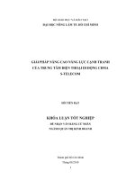 GIẢI PHÁP NÂNG CAO NĂNG LỰC CẠNH TRANH  CỦA TRUNG TÂM ĐIỆN THOẠI DI ĐỘNG CDMA  S-TELECOM