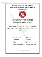 ẢNH HƯỞNG CỦA QUY TẮC XUẤT XỨ TRONG HIỆP ĐỊNH ATIGA TỚI CƠ CẤU XUẤT KHẨU CỦA VIỆT NAM