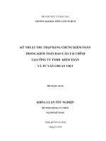 KỸ THUẬT THU THẬP BẰNG CHỨNG KIỂM TOÁN TRONG KIỂM TOÁN BÁO CÁO TÀI CHÍNH TẠI CÔNG TY TNHH  KIỂM TOÁN VÀ TƯ VẤN CHUẨN VIỆT