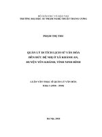 Quản lý di tích lịch sử văn hóa đền đức đệ nhị ở xã khánh an, huyện yên khánh, tỉnh ninh bình 