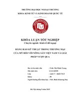 HÀNG RÀO KỸ THUẬT TRONG THƯƠNG MẠI CỦA MỸ ĐỐI VỚI NÔNG SẢN VIỆT NAM VÀ GIẢI PHÁP VƯỢT QUA