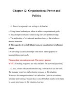 Đề cương trắc nghiệm Hành Vi Tổ Chức (Organizational Behavior) CHƯƠNG 12