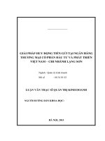 Giải pháp huy động tiền gửi tại ngân hàng thương mại cổ phần đầu tư và phát triển việt nam   chi nhánh lạng sơn
