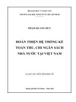 Hoàn thiện hệ thống kế toán thu, chi ngân sách nhà nước tại việt nam 