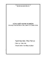 SÁNG KIẾN KINH NGHIỆM tìm một THÀNH PHẦN CHƯA BIẾT của PHÉP TÍNH  toán 3
