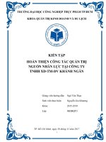 KIẾN tập HOÀN THIỆN CÔNG tác QUẢN TRỊ NGUỒN NHÂN lực tại CÔNG TY xây DỰNG