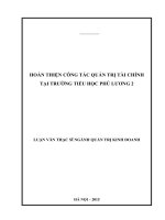 Hoàn thiện công tác quản trị tài chính tại trường tiểu học phú lương II
