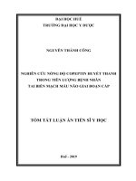 Nghiên cứu nồng độ copeptin huyết thanh trong tiên lượng bệnh nhân tai biến mạch máu não giai đoạn cấp (tt) 