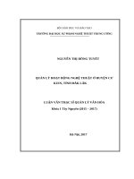 Quản lý hoạt động nghệ thuật ở huyện cư kuin, tỉnh đắk lắk 