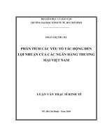 Phân tích các yếu tố tác động đến lợi nhuận của các ngân hàng thương mại việt nam 