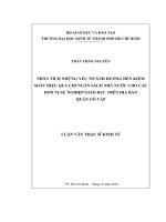 Phân tích những yếu tố ảnh hưởng đến kiểm soát hiệu quả chi ngân sách nhà nước cho các đơn vị sự nghiệp giáo dục trên địa bàn quận gò vấp 