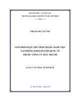 Giải pháp hạn chế tình trạng nghỉ việc tại phòng kinh doanh quốc tế thuộc công ty may nhà bè 