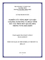 Nghiên cứu tổng hợp vật liệu ceo2 tio2 nano ống và hoạt tính xúc tác phân hủy quang hóa trong vùng khả kiến (tt) 