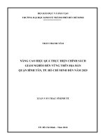 Nâng cao hiệu quả thực hiện chính sách giảm nghèo bền vững trên địa bàn quận bình tân, TP  hồ chí minh đến năm 2025 