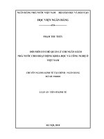 Đổi mới cơ chế quản lý chi ngân sách nhà nước cho hoạt động khoa học và công nghệ ở việt nam
