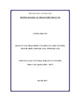 Quản lý các hoạt động văn hóa của nhà văn hóa thanh thiếu nhi đắk lắk,tỉnh đắk lắk 