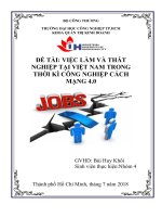 Việc làm và thất nghiệp tại việt nam trong cách mạng công nghiệp 4.0