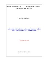 Giải pháp quản lý quy trình lập chương trình phát triển đô thị của tỉnh bến tre luận văn thạc sĩ kỹ thuật chuyên ngành quản lý xây dựng 