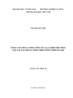 Giải pháp nâng cao chất lượng công tác lựa chọn nhà thầu xây lắp tại chi cục phát triển nông thôn hà nội luận văn thạc sĩ kỹ thuật chuyên ngành quản lý xây dựng 