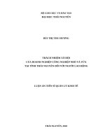 Trách nhiệm xã hội của doanh nghiệp công nghiệp nhỏ và vừa tại tỉnh thái nguyên đối với người lao động 