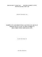 Nghiên cứu giải pháp nâng cao năng lực quản lý cho ban quản lí dự án nông nghiệp và phát triển nông thôn hưng yên luận văn thạc sĩ kỹ thuật chuyên ngành quản lý xây dựng 