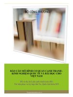 BÁO CÁO MÔ HÌNH CƠ QUAN CẠNH TRANH -KINH NGHIỆM QUỐC TẾ VÀ BÀI HỌC CHO VIỆT NAM