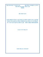Giải pháp nâng cao chất lượng công tác lập dự toán xây dựng công trình tại công ty cổ phần tư vấn xây dựng thủy lợi   thủy điện bình định 