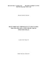 Hoàn thiện quy trình quản lý chất lượng thi công hồ chứa nước phước trung tỉnh ninh thuận 