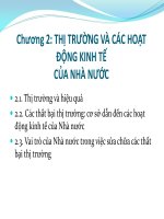 BÀI GIẢNG THỊ TRƯỜNG VÀ CÁC HOẠT ĐỘNG KINH TẾ CỦA NHÀ NƯỚC