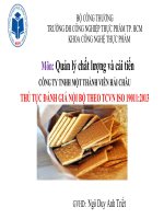 Quản lý chất lượng và cải tiến CÔNG TY TNHH MỘT THÀNH VIÊN HẢI CHÂU THỦ TỤC ĐÁNH GIÁ NỘI BỘ THEO TCVN ISO 19011:2013