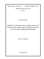 Nghiên cứu giải pháp nâng cao hiệu quả đầu tư xây dựng công trình thủy lợi thuộc ban quản lí dự án nông nghiệp tỉnh ninh bình luận văn thạc sĩ kỹ thuật chuyên ngành quản lý xây dựng 