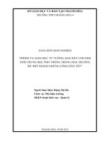 NHIỆM VỤ GIÁO DỤC TƯ TƯỞNG, ĐẠO ĐỨC CHO HỌC SINH TRUNG HỌC PHỔ THÔNG TRONG NHÀ TRƯỜNG  ĐỂ TRỞ THÀNH NHỮNG CÔNG DÂN TỐT