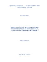 Nghiên cứu công tác quản lý chất lượng công trình đập bằng hệ thống quan trắc, áp dụng cho đập chính thủy điện srêpok3 