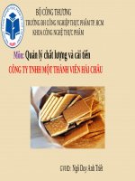 Quản lý chất lượng và cải tiến CÔNG TY TNHH MỘT THÀNH VIÊN HẢI CHÂU