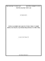 Nâng cao hiệu quả quản lí đấu thầu và hợp đồng xây dựng tại sở kế hoạch đầu tư phú thọ 