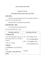 Giáo án Tiếng Việt 2 tuần 8 bài: Luyện từ và câu  Từ chỉ hoạt động, trạng thái. Dấu phẩy