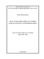 Quản lý hoạt động thông tin, cổ động tại quận ngô quyền, thành phố hải phòng 
