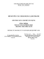 HỒ SƠ YÊU CẦU CHÀO HÀNG CẠNH TRANH GÓI THẦU SỐ 3: CHI PHÍ XÂY DỰNG CÔNG TRÌNH: NHÀ 02 TẦNG 06 PHÕNG HỌC TRƢỜNG THCS PHÚ XUÂN