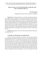 KHUNG NĂNG LỰC CỐT LÕI DÀNH CHO CÁN BỘ THƯ VIỆN VIỆT NAM TRONG THẾ KỶ 21